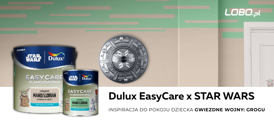pokój dziecka Grogu, pokój Star Wars, pokój Gwiezdne Wojny, farby Dulux Grogu, zielony pokój dziecka, beżowy pokój dziecka, aranżacja pokoju Grogu